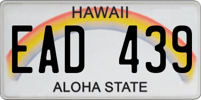 HI license plate EAD439