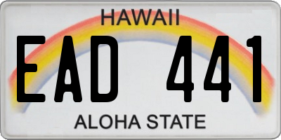 HI license plate EAD441