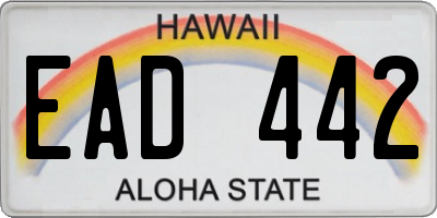 HI license plate EAD442