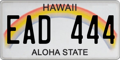 HI license plate EAD444