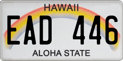 HI license plate EAD446