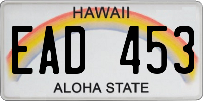 HI license plate EAD453