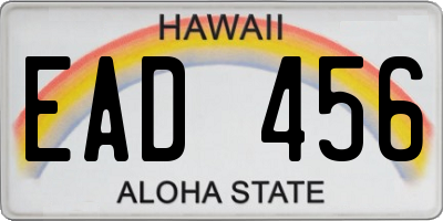 HI license plate EAD456