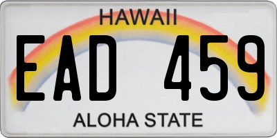 HI license plate EAD459