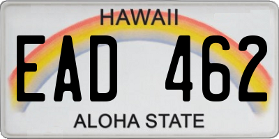 HI license plate EAD462