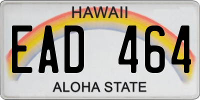 HI license plate EAD464