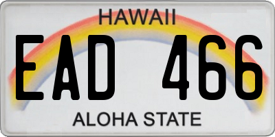 HI license plate EAD466