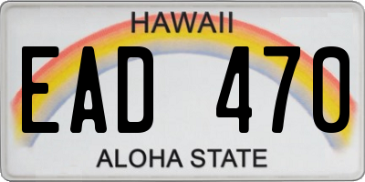 HI license plate EAD470