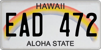 HI license plate EAD472
