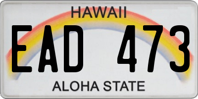 HI license plate EAD473