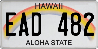 HI license plate EAD482