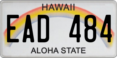 HI license plate EAD484