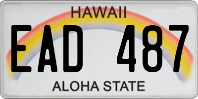 HI license plate EAD487