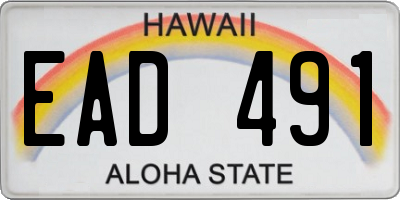 HI license plate EAD491