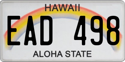 HI license plate EAD498