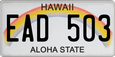 HI license plate EAD503