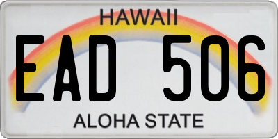 HI license plate EAD506