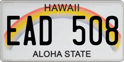 HI license plate EAD508
