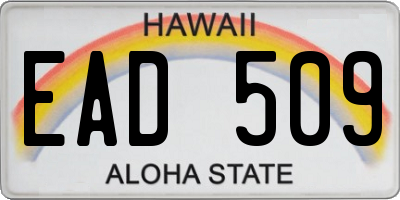 HI license plate EAD509