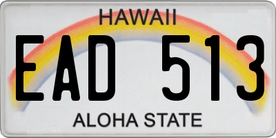 HI license plate EAD513