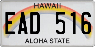 HI license plate EAD516