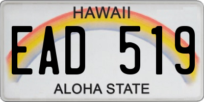 HI license plate EAD519