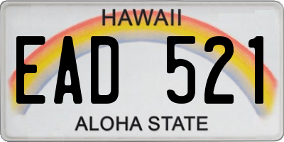 HI license plate EAD521