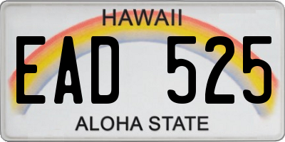 HI license plate EAD525