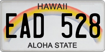 HI license plate EAD528