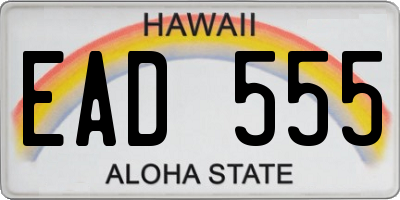 HI license plate EAD555