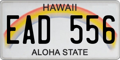 HI license plate EAD556