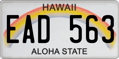 HI license plate EAD563