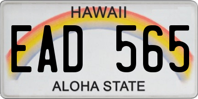 HI license plate EAD565