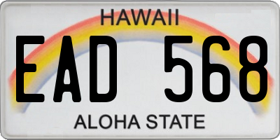 HI license plate EAD568