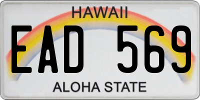 HI license plate EAD569