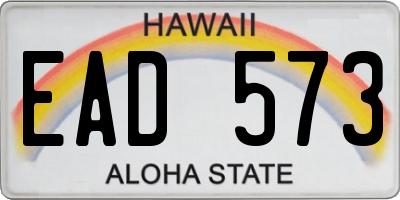 HI license plate EAD573