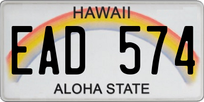 HI license plate EAD574