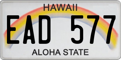 HI license plate EAD577