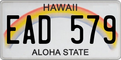 HI license plate EAD579