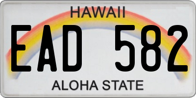 HI license plate EAD582