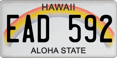 HI license plate EAD592