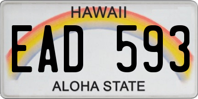 HI license plate EAD593