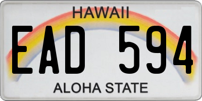 HI license plate EAD594