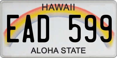 HI license plate EAD599