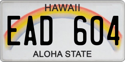 HI license plate EAD604