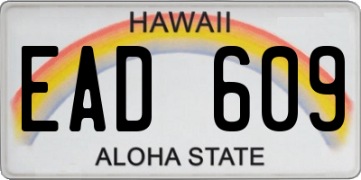 HI license plate EAD609