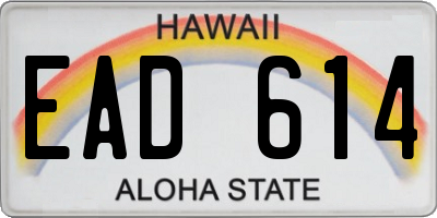 HI license plate EAD614