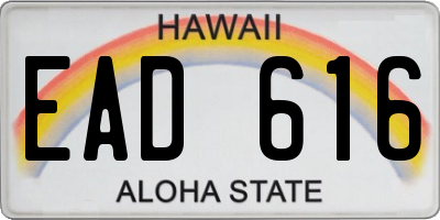 HI license plate EAD616