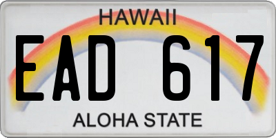 HI license plate EAD617