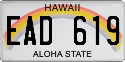 HI license plate EAD619